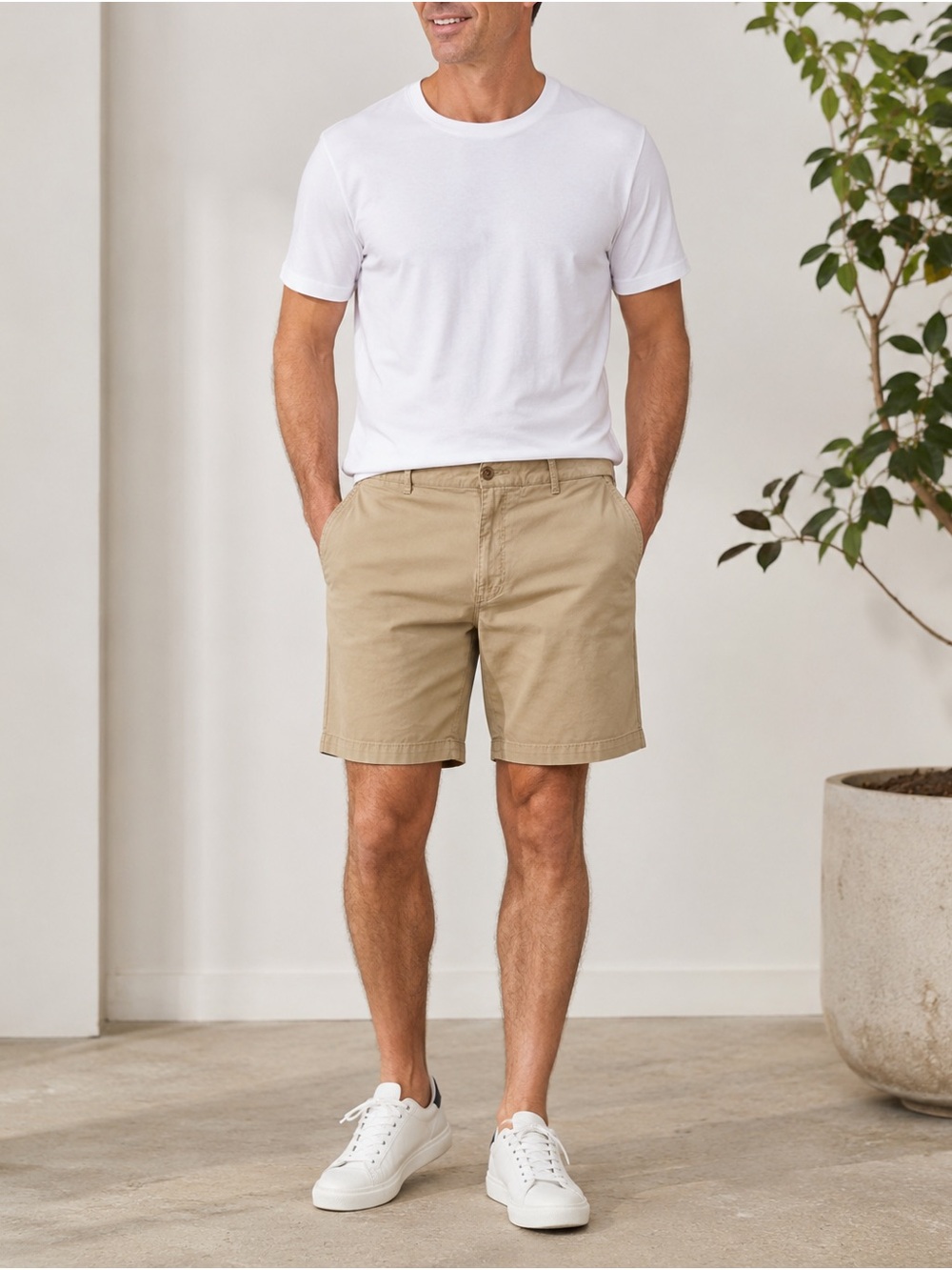 IZOD Saltwater Men’s Khaki Chino Shorts Size 38 9.5” Inseam Stretch
